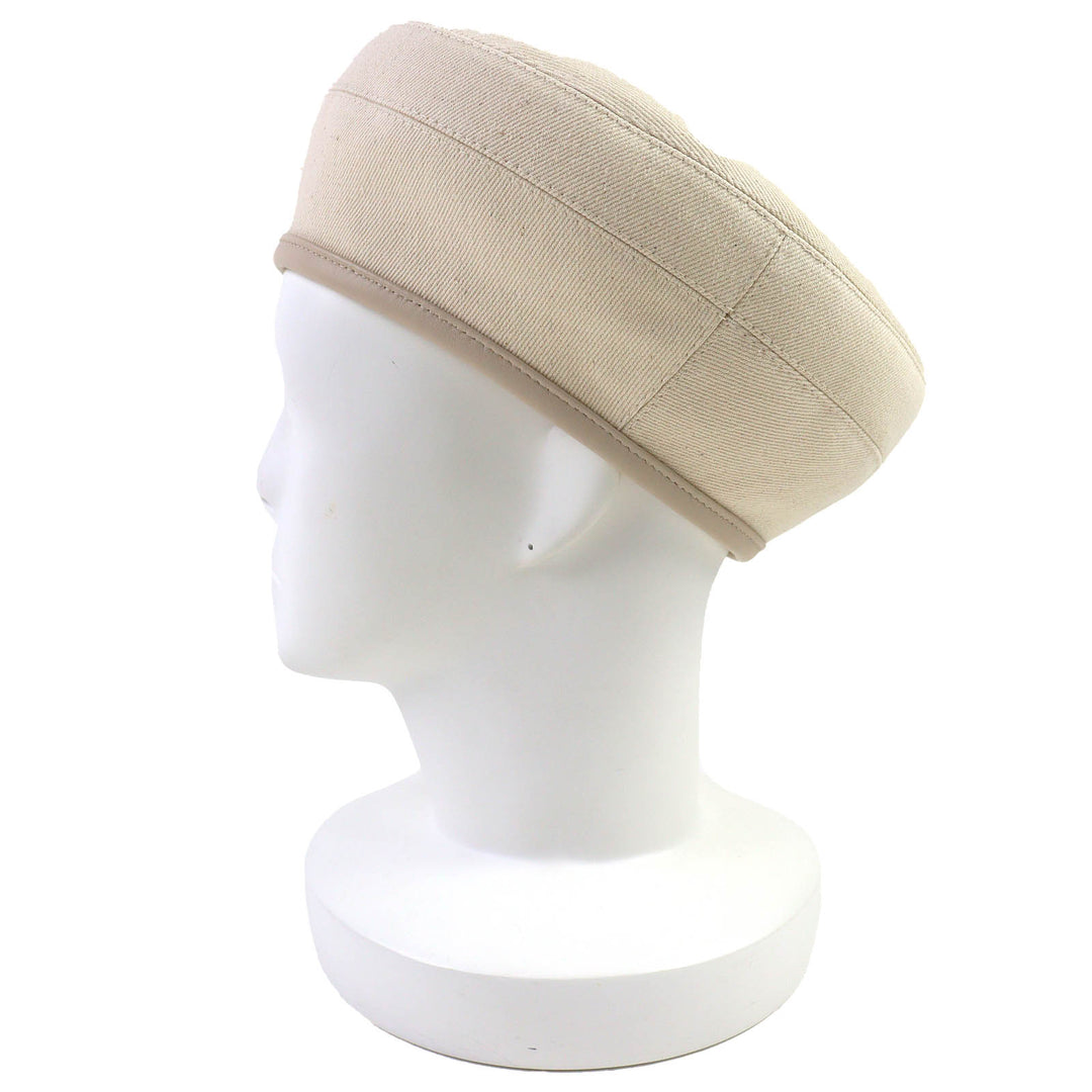 Excellent HERMES beret Saint Honoré Serie Button Denim cotton Women 58 222017N