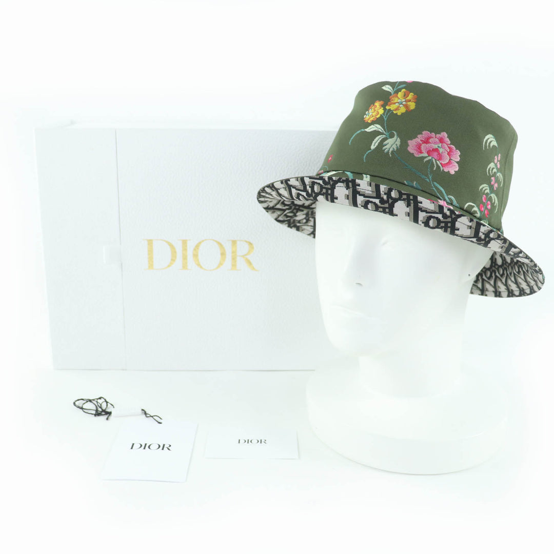 Excellent Christian Dior TEDDY-D Oblique reversible bucket hat 56 32PFL923I153