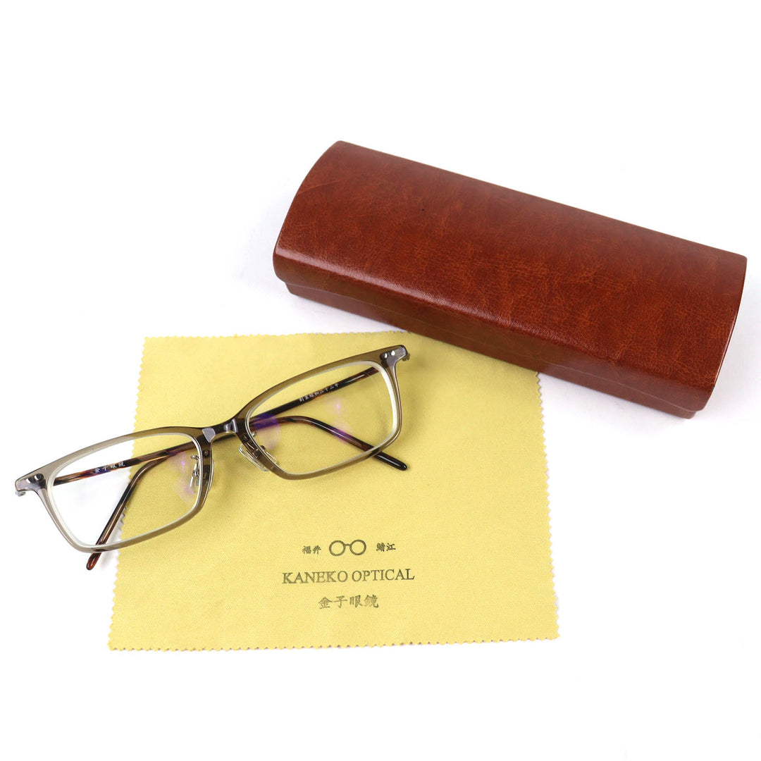 Great KANEKO OPTICAL Glasses Tortoiseshell Pattern Square Shape Brown mens