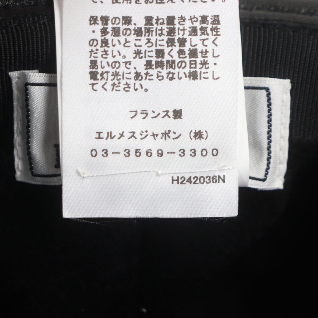 HERMES 帽子 グレナン バケットハット ブラック 羊革 メンズ