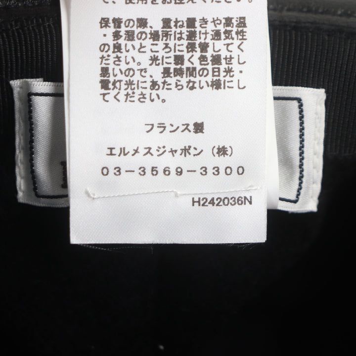 HERMES 帽子 グレナン バケットハット ブラック 羊革 メンズ