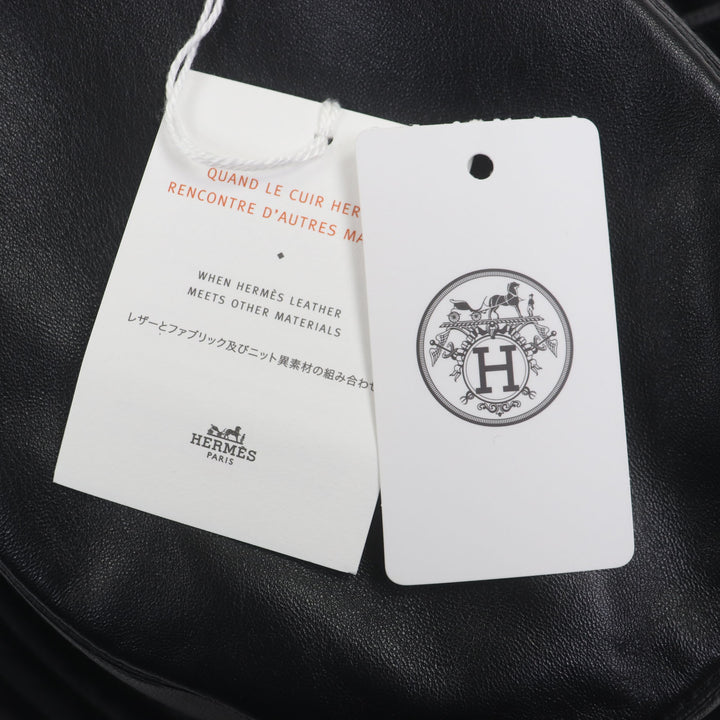 HERMES 帽子 グレナン バケットハット ブラック 羊革 メンズ