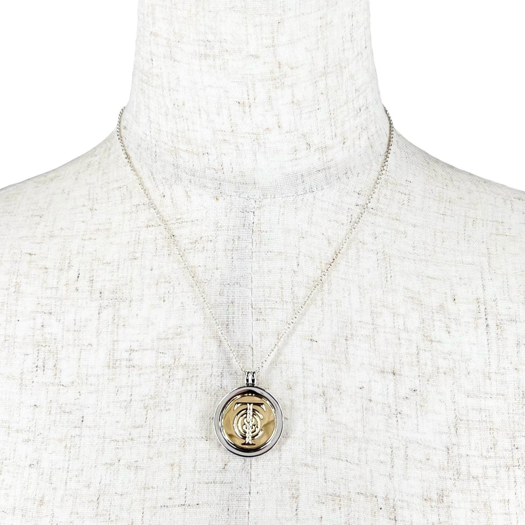 Great TIFFANY&Co. Necklace Combi T&C Coin Silver 925 Women