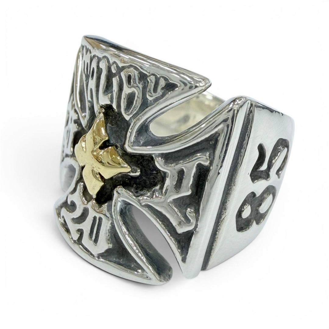 Excellent Bill Wall Leather Ring ring Malibu Cross Ring Iron Cross Silver 925
