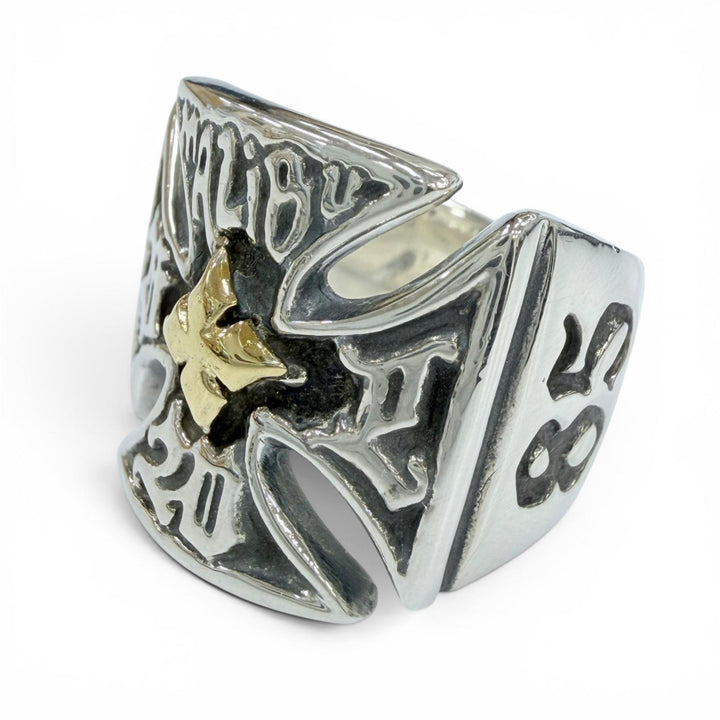 Excellent Bill Wall Leather Ring ring Malibu Cross Ring Iron Cross Silver 925