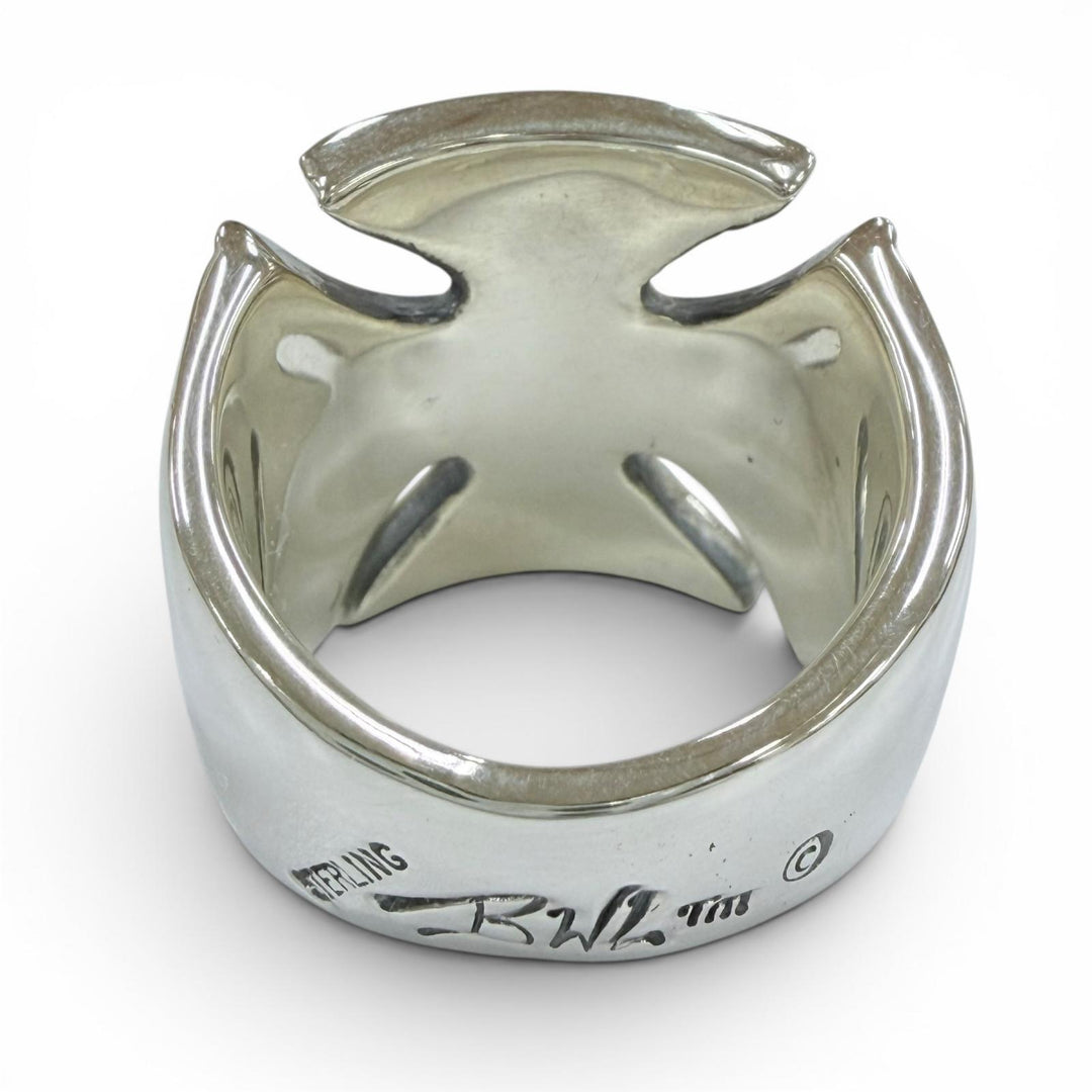 Excellent Bill Wall Leather Ring ring Malibu Cross Ring Iron Cross Silver 925