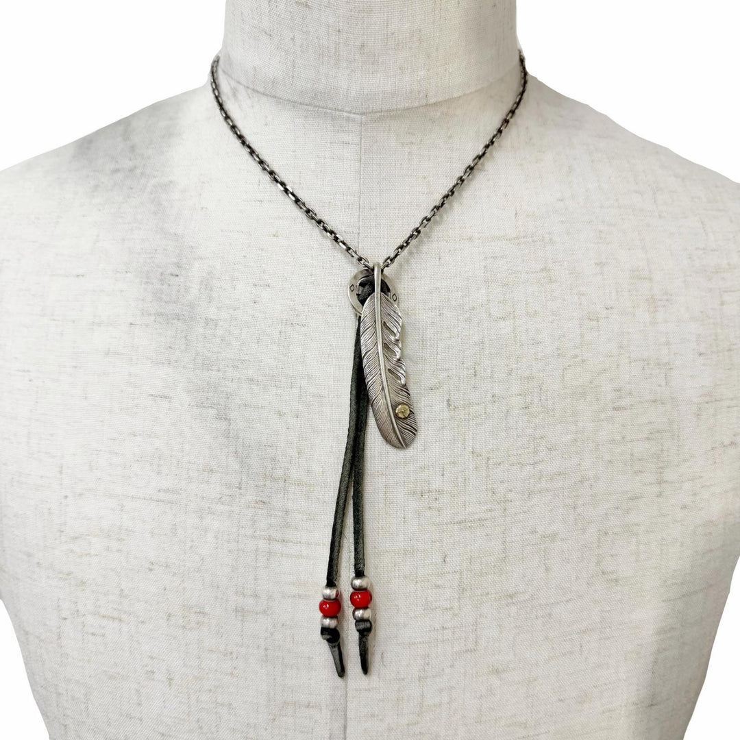 Very Good TADY&KING Necklace Feather Longhorn Regular Wheel Wolf