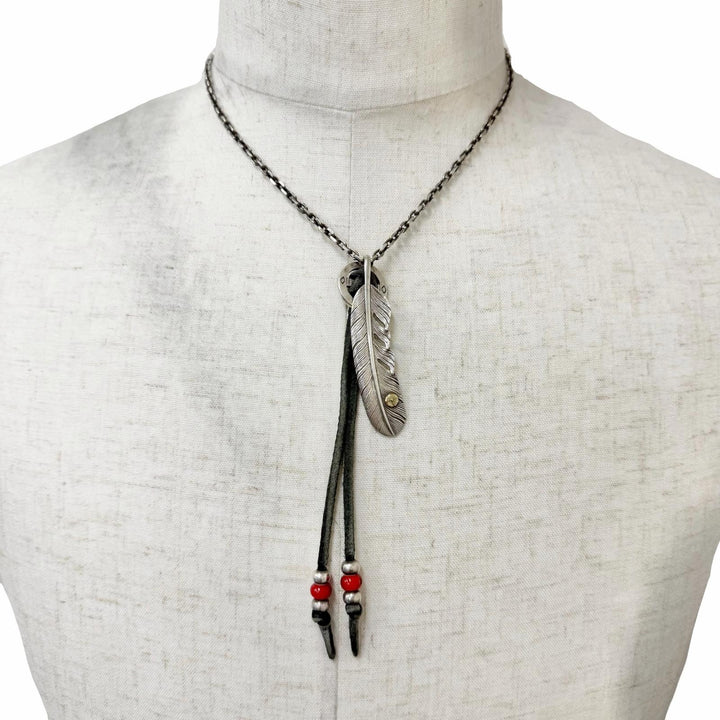 Very Good TADY&KING Necklace Feather Longhorn Regular Wheel Wolf