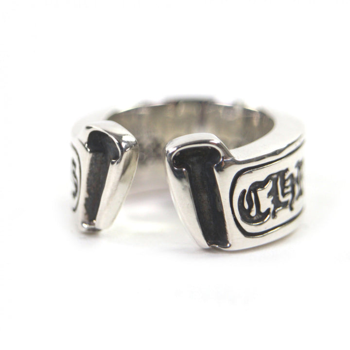 Excellent CHROME HEARTS Ring Large scroll label Silver 925 mens
