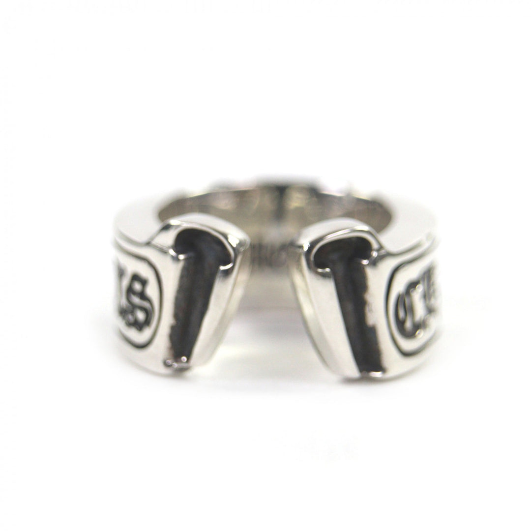 Excellent CHROME HEARTS Ring Large scroll label Silver 925 mens