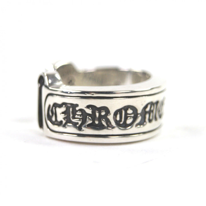 Excellent CHROME HEARTS Ring Large scroll label Silver 925 mens