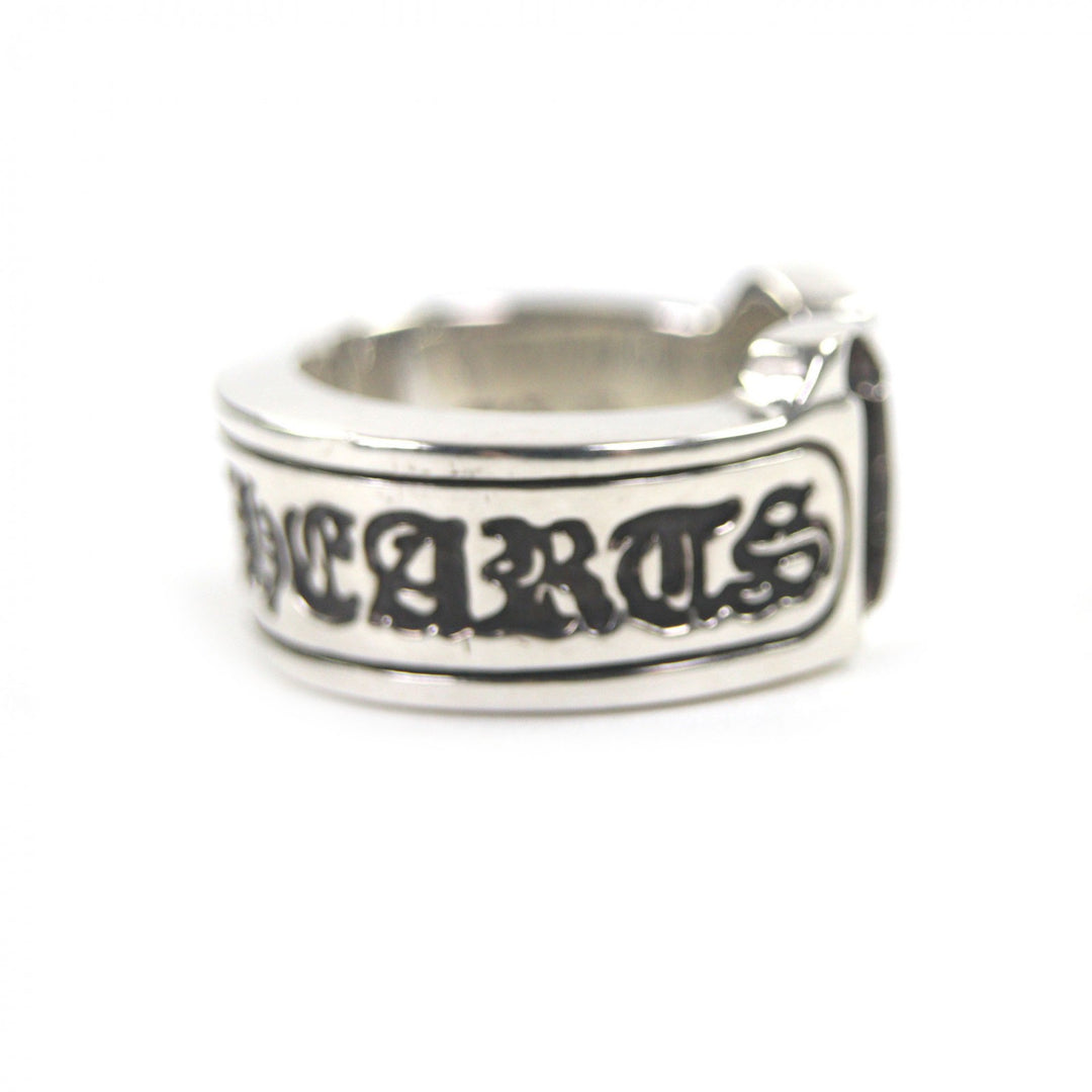 Excellent CHROME HEARTS Ring Large scroll label Silver 925 mens