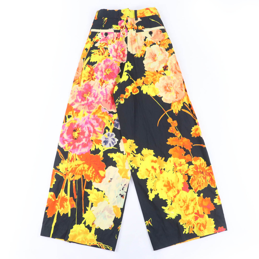 Pristine DRIES VAN NOTEN Podium Floral Wide Leg Trousers by Christian Lacroix 34