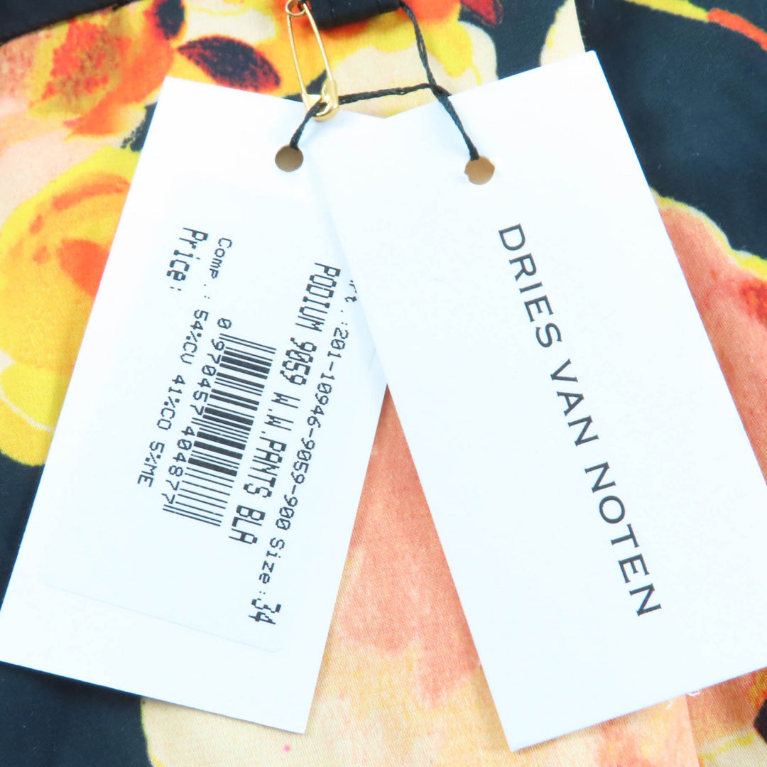 Pristine DRIES VAN NOTEN Podium Floral Wide Leg Trousers by Christian Lacroix 34