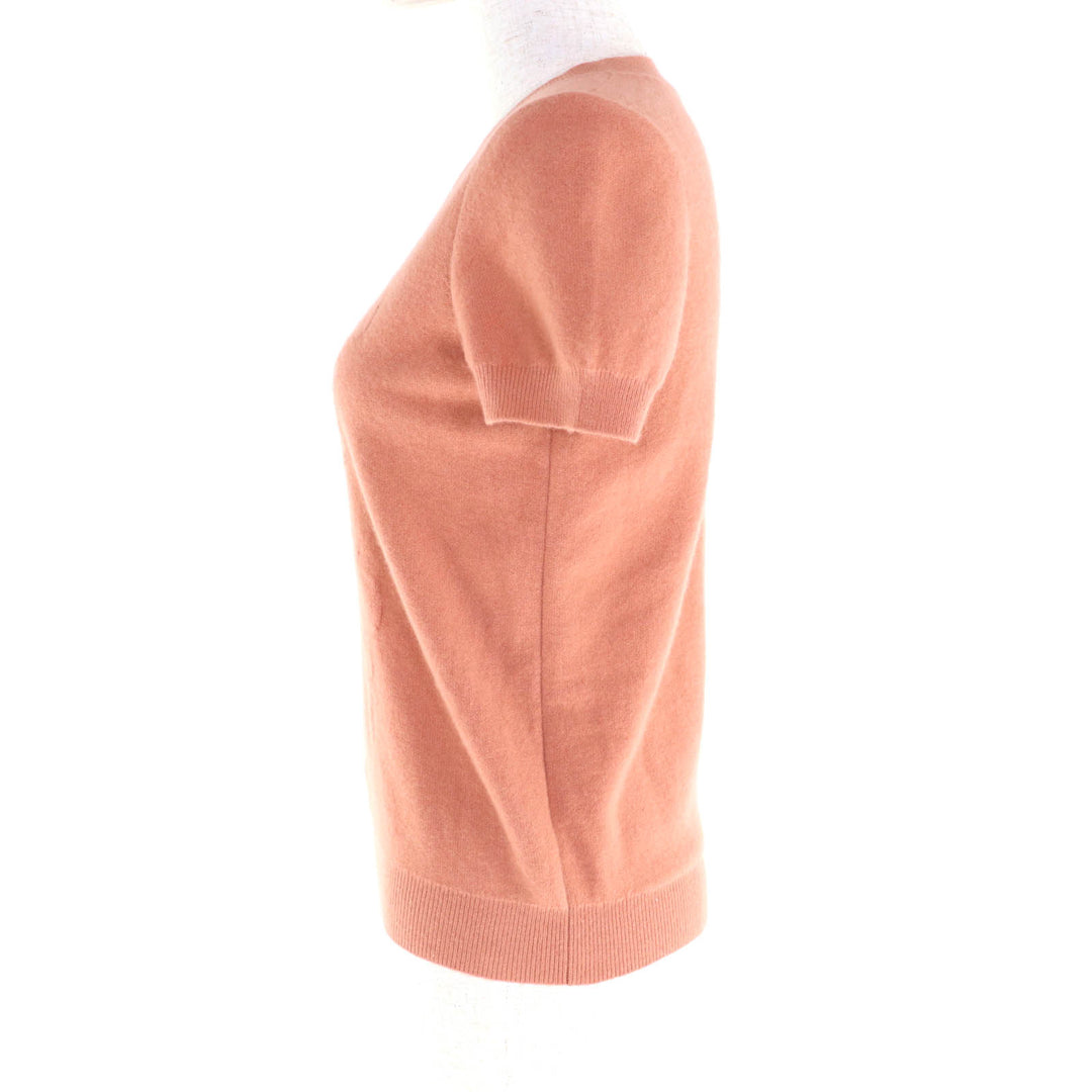 Excellent HERMES Short sleeve knit Brides de Gala Crew neck Orange wool Women 38