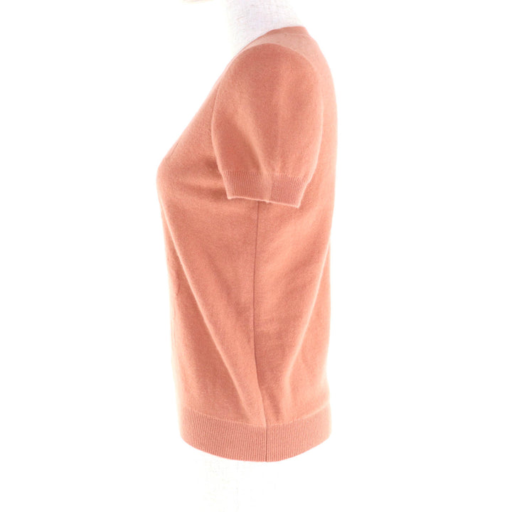 Excellent HERMES Short sleeve knit Brides de Gala Crew neck Orange wool Women 38