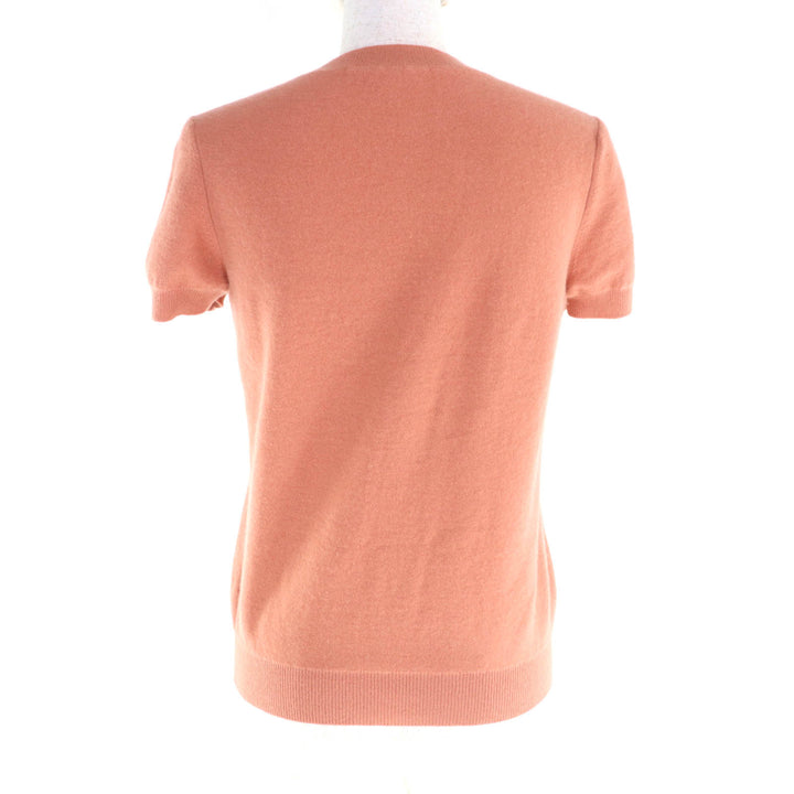Excellent HERMES Short sleeve knit Brides de Gala Crew neck Orange wool Women 38