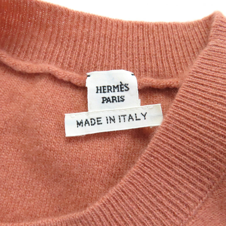 Excellent HERMES Short sleeve knit Brides de Gala Crew neck Orange wool Women 38