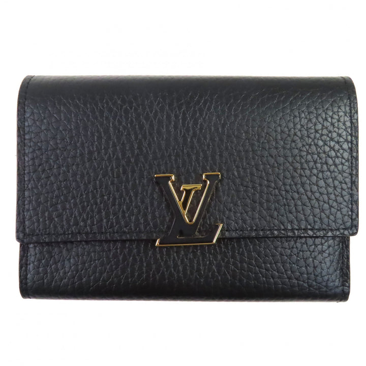 Excellent LOUIS VUITTON Bifold Wallet Portefeuille Compact Taurillon Clemence