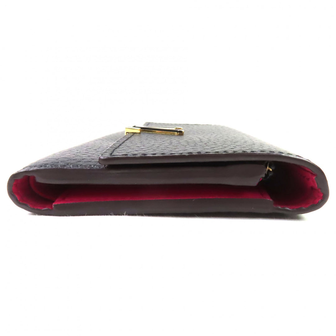 Excellent LOUIS VUITTON Bifold Wallet Portefeuille Compact Taurillon Clemence