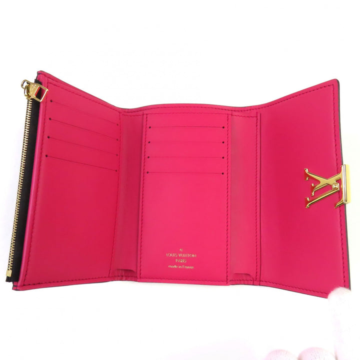 Excellent LOUIS VUITTON Bifold Wallet Portefeuille Compact Taurillon Clemence