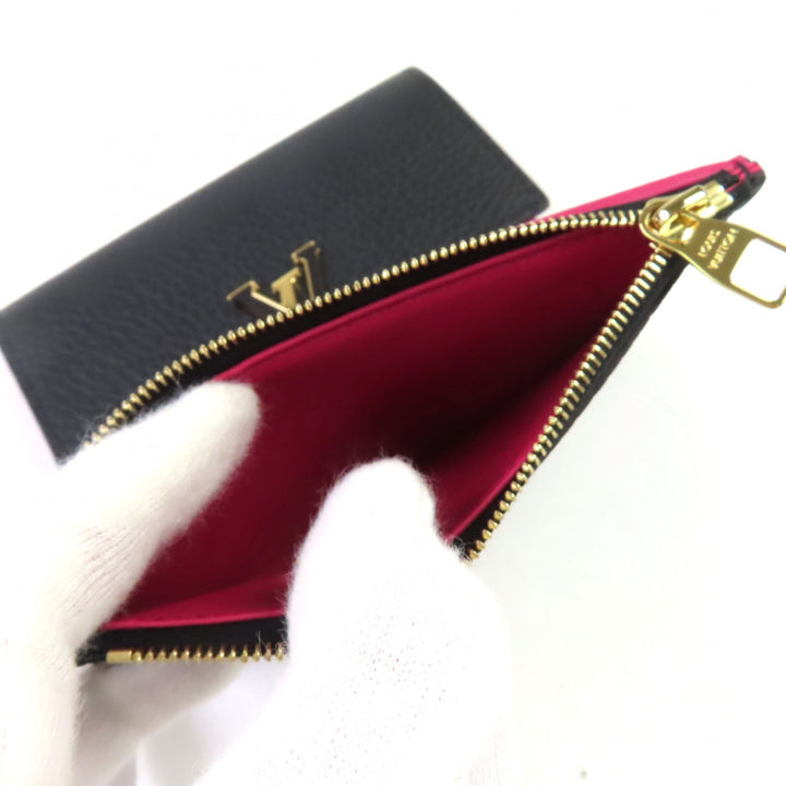 Excellent LOUIS VUITTON Bifold Wallet Portefeuille Compact Taurillon Clemence