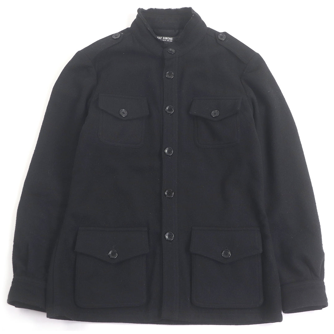 素晴らしい RAF SIMONS ミリタリージャケット 04AW WAVES 期 M-65 ブラック ウール メンズ 46