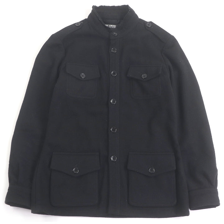 素晴らしい RAF SIMONS ミリタリージャケット 04AW WAVES 期 M-65 ブラック ウール メンズ 46