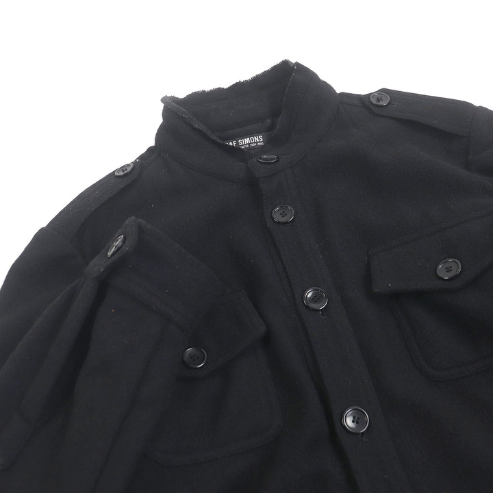 素晴らしい RAF SIMONS ミリタリージャケット 04AW WAVES 期 M-65 ブラック ウール メンズ 46
