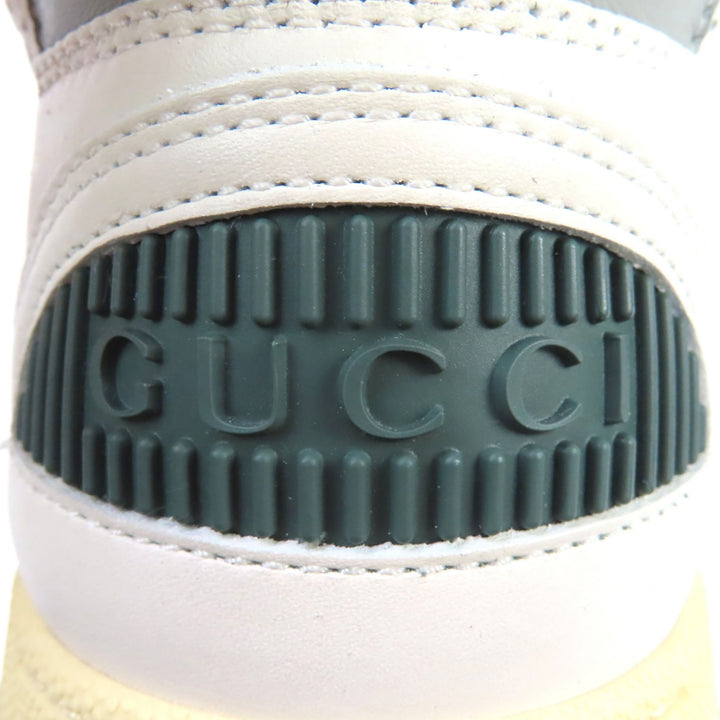 新品 GUCCI スニーカー インターロッキングG ハイトップ ホワイトカーキレザー レディース 36.5