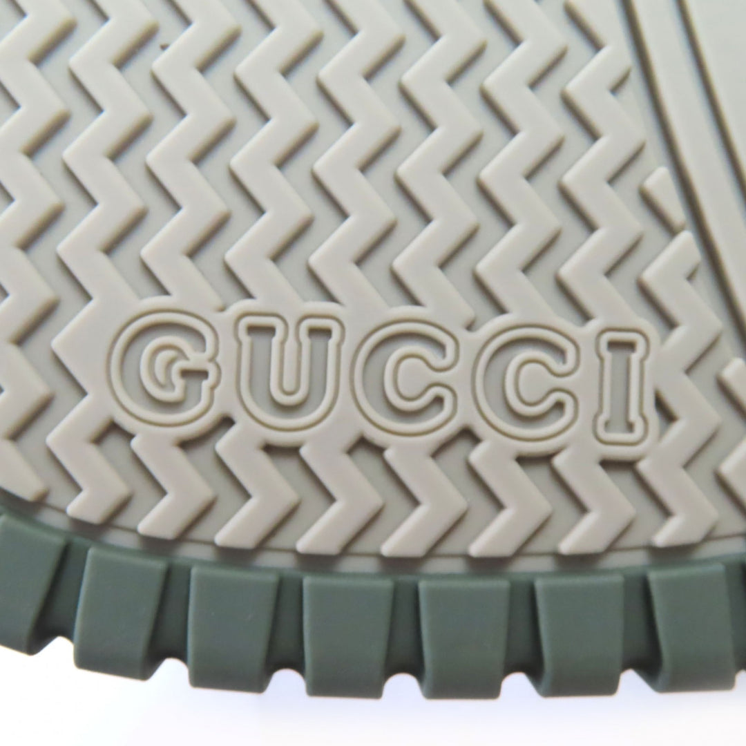 新品 GUCCI スニーカー インターロッキングG ハイトップ ホワイトカーキレザー レディース 36.5