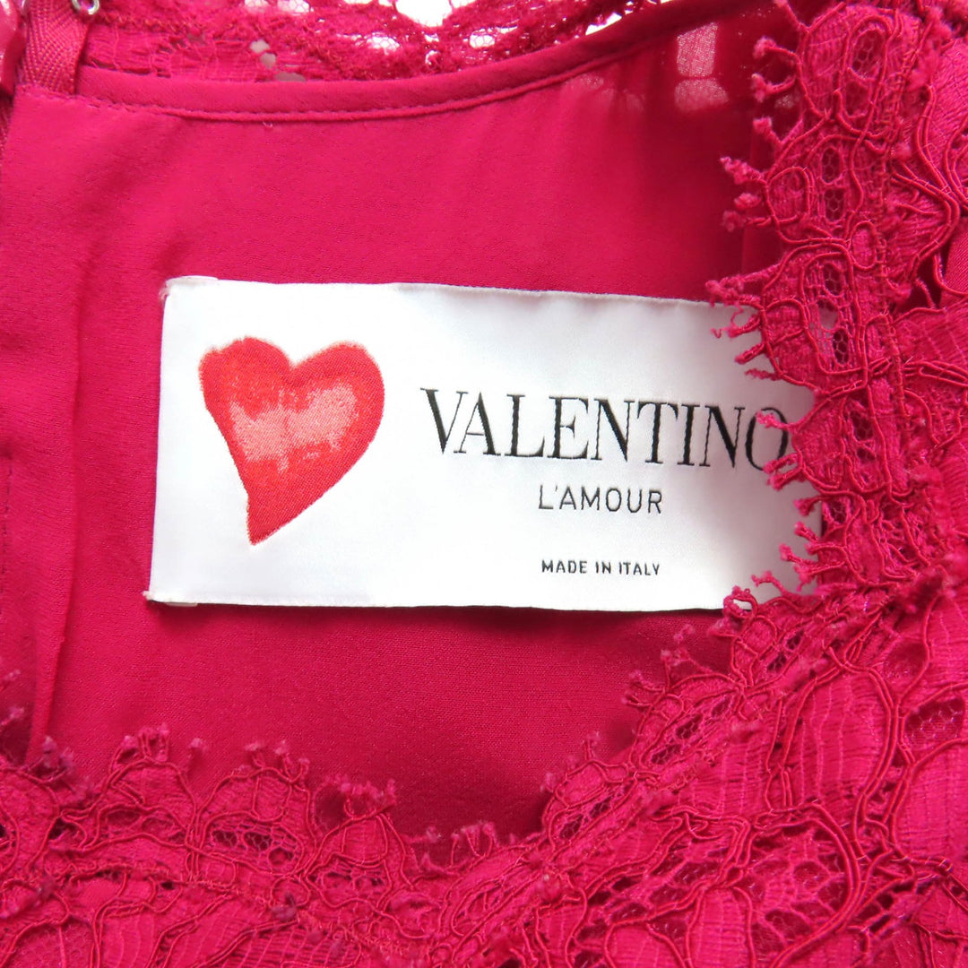 素晴らしいVALENTINOワンピースピンクコットンレディース42JB3VA3Q51EC