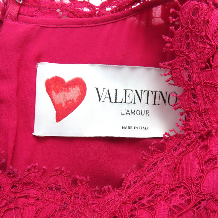 素晴らしいVALENTINOワンピースピンクコットンレディース42JB3VA3Q51EC