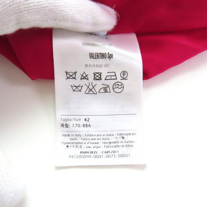 素晴らしいVALENTINOワンピースピンクコットンレディース42JB3VA3Q51EC