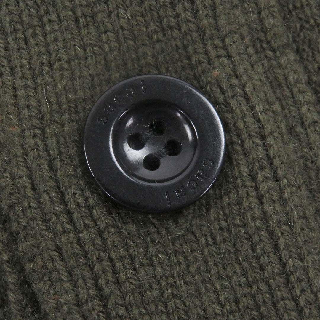 Great Sacai cardigan Studs Cashmere Knit Cardigan Logo button