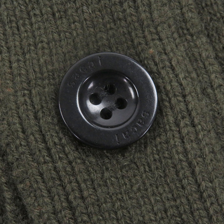 Great Sacai cardigan Studs Cashmere Knit Cardigan Logo button