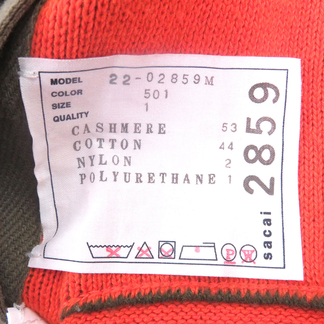 Great Sacai cardigan Studs Cashmere Knit Cardigan Logo button