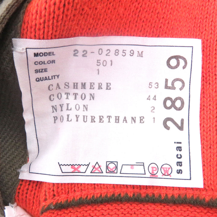 Great Sacai cardigan Studs Cashmere Knit Cardigan Logo button
