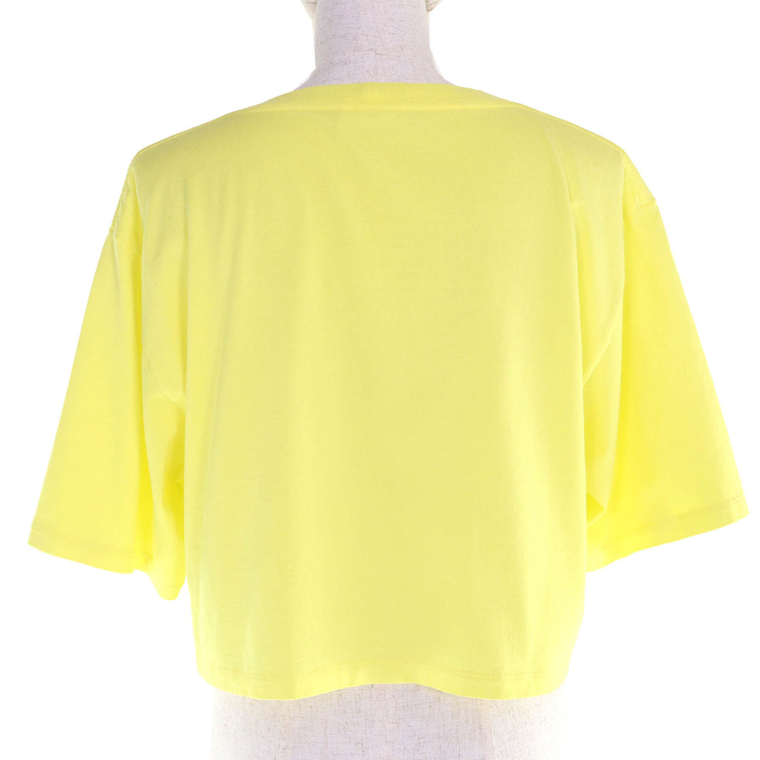 Excellent CELINE Short sleeve T-shirt Logo Print Crew Neck Cropped S 2X761671Q
