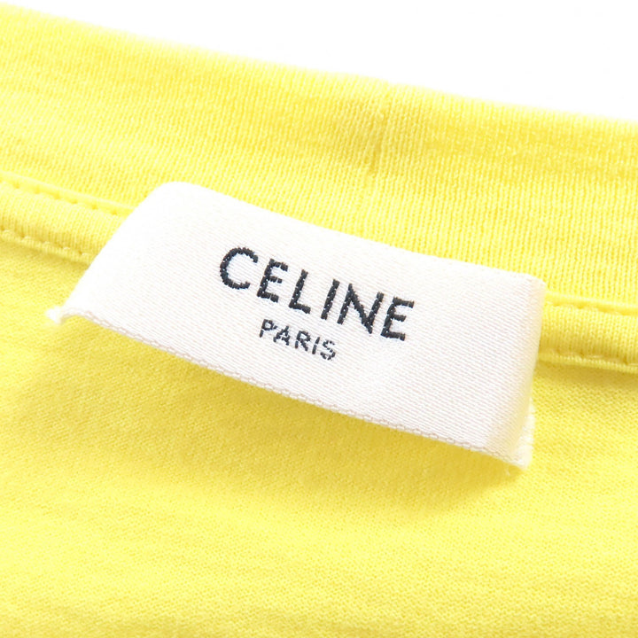 Excellent CELINE Short sleeve T-shirt Logo Print Crew Neck Cropped S 2X761671Q