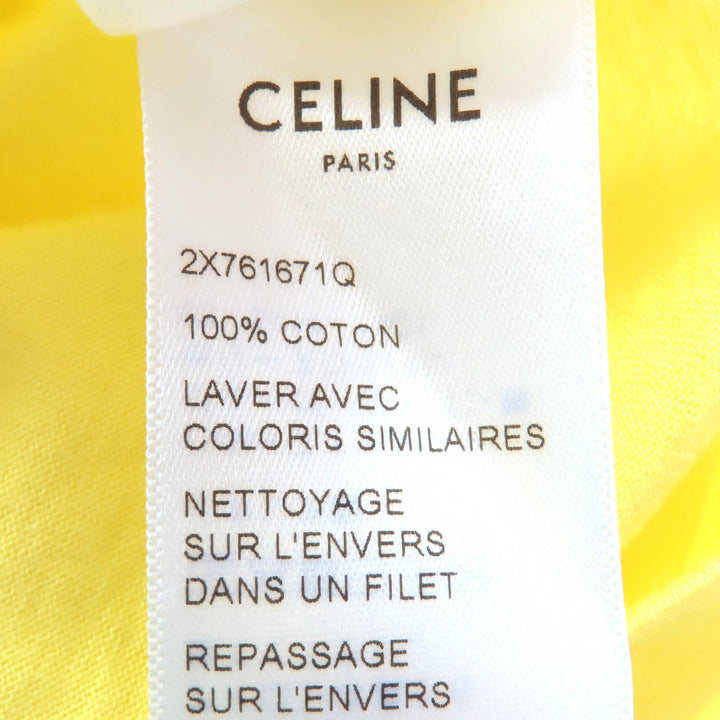 Excellent CELINE Short sleeve T-shirt Logo Print Crew Neck Cropped S 2X761671Q