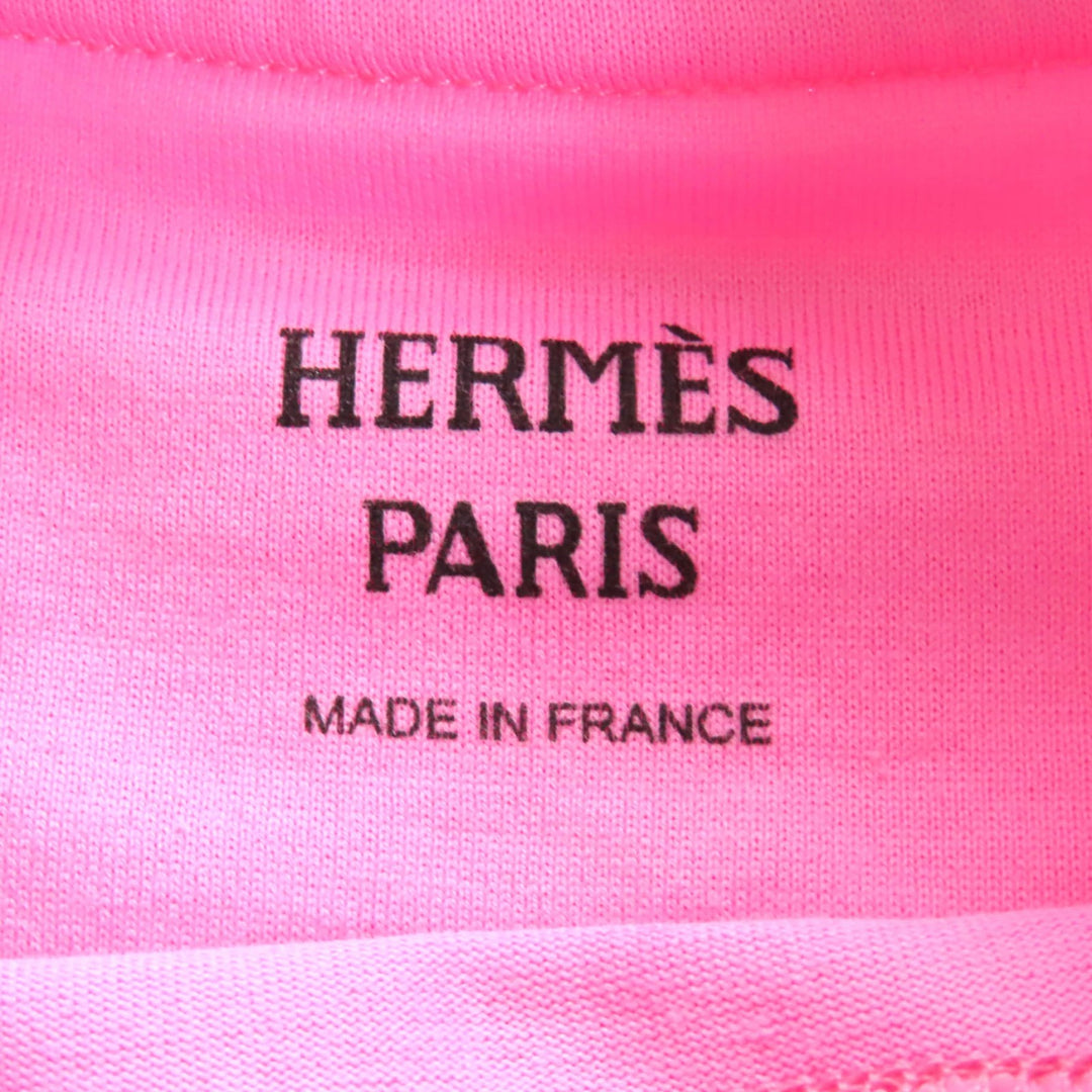 Excellent HERMES Short sleeve T-shirt cartouche Mock neck pink 36 3E4621DL