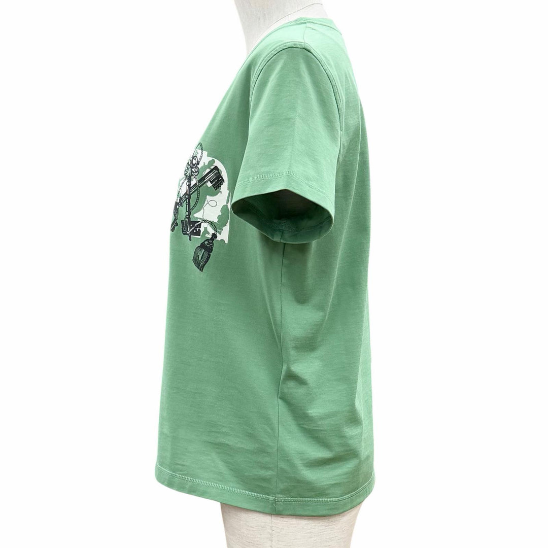 Pristine HERMES Short sleeve T-shirt cartouche Vert Opaline 36 5E4634DA