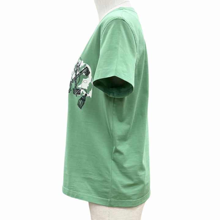 Pristine HERMES Short sleeve T-shirt cartouche Vert Opaline 36 5E4634DA