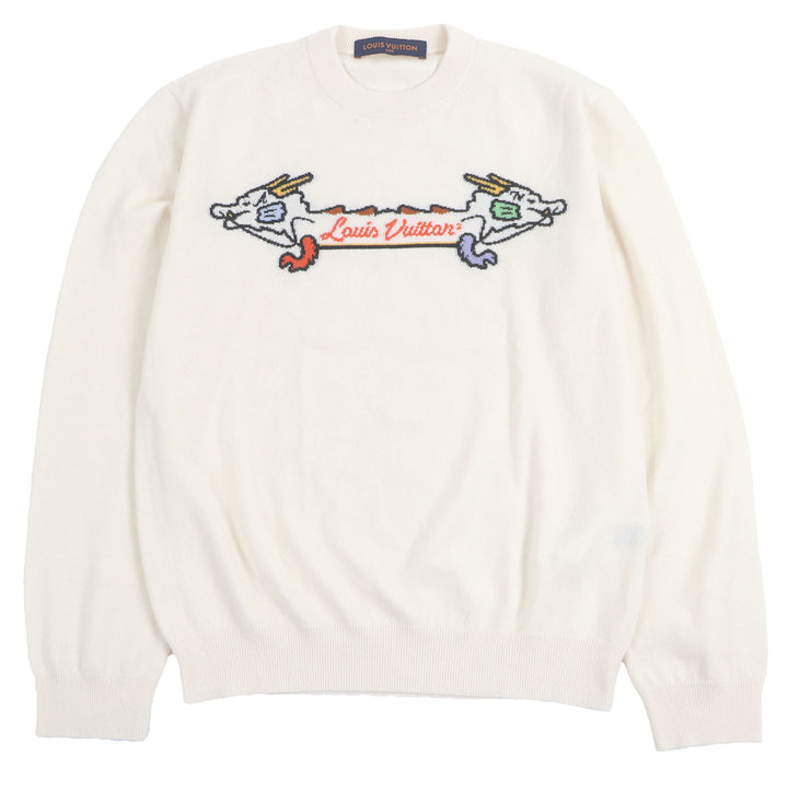 良品 ルイヴィトン NIGO セーター インターシャジャガード ドラゴン