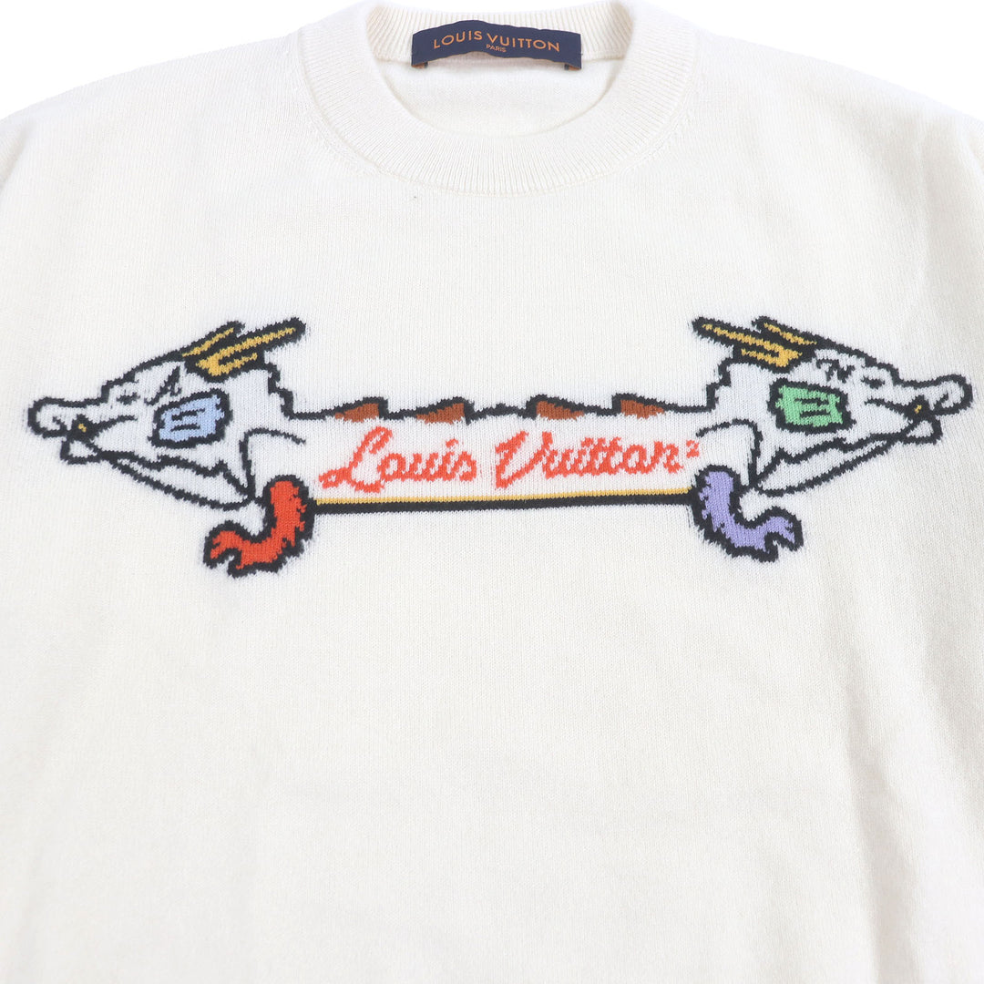 良品 ルイヴィトン NIGO セーター インターシャジャガード ドラゴン