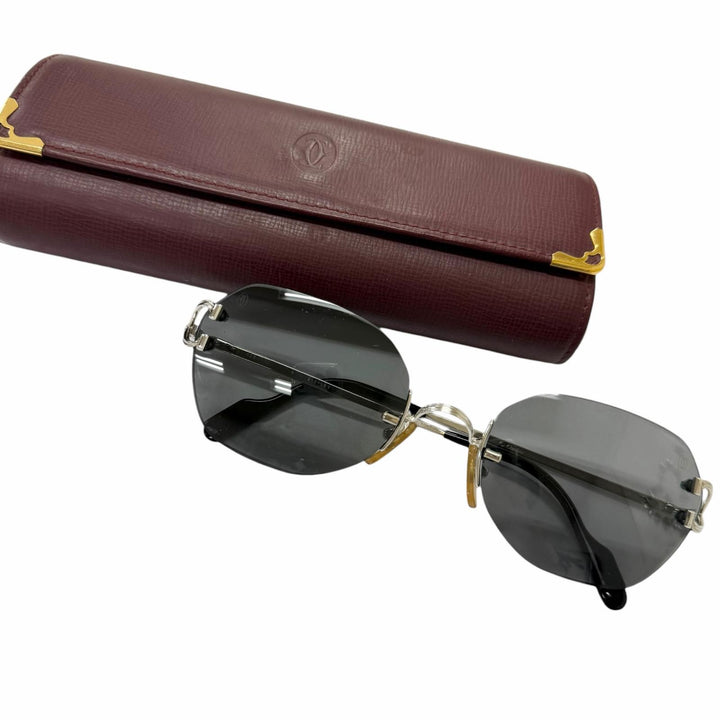 Great Cartier sunglasses Trinity Two-Point Rimless Silver mens