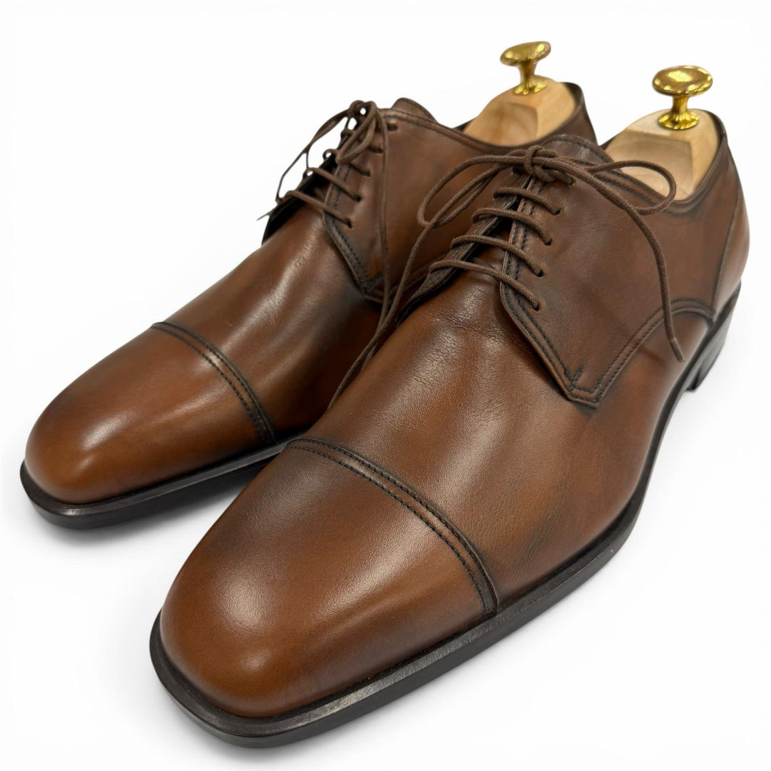 Excellent Salvatore Ferragamo Leather shoes Brown mens 9