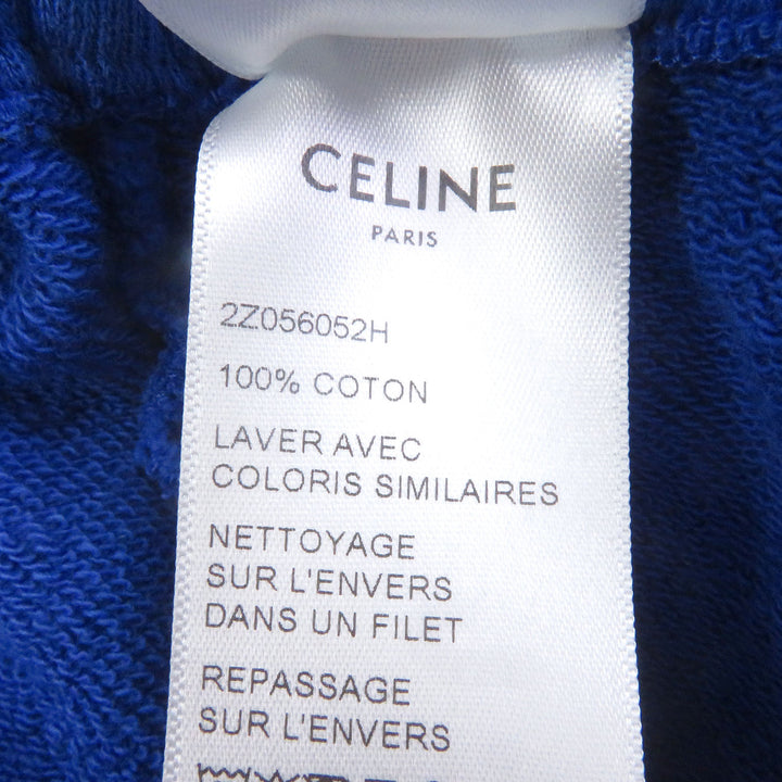 CELINE パンツ ロゴプリント スウェットパンツ ジョガー ブルー コットン メンズ L 2Z056052H 美品