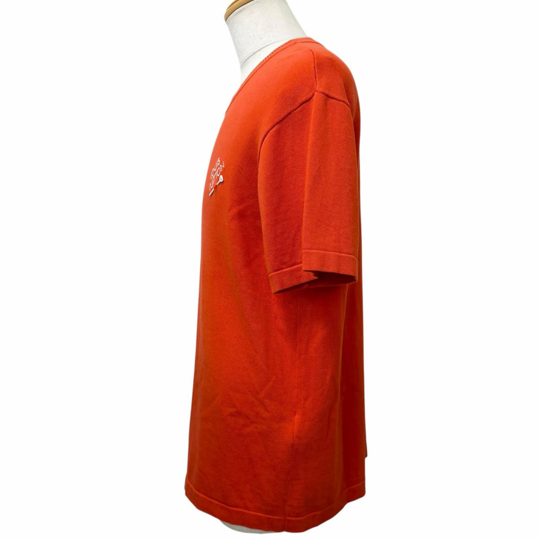 Great LOUIS VUITTON Short sleeve knit signature logo Red mens L